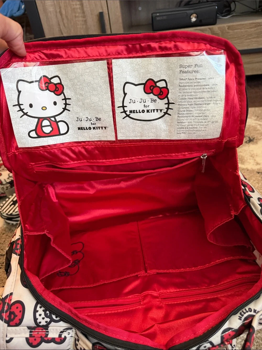 Ju-Ju-Be Hello Kitty Bow Print Bag - Red, Black & Cream